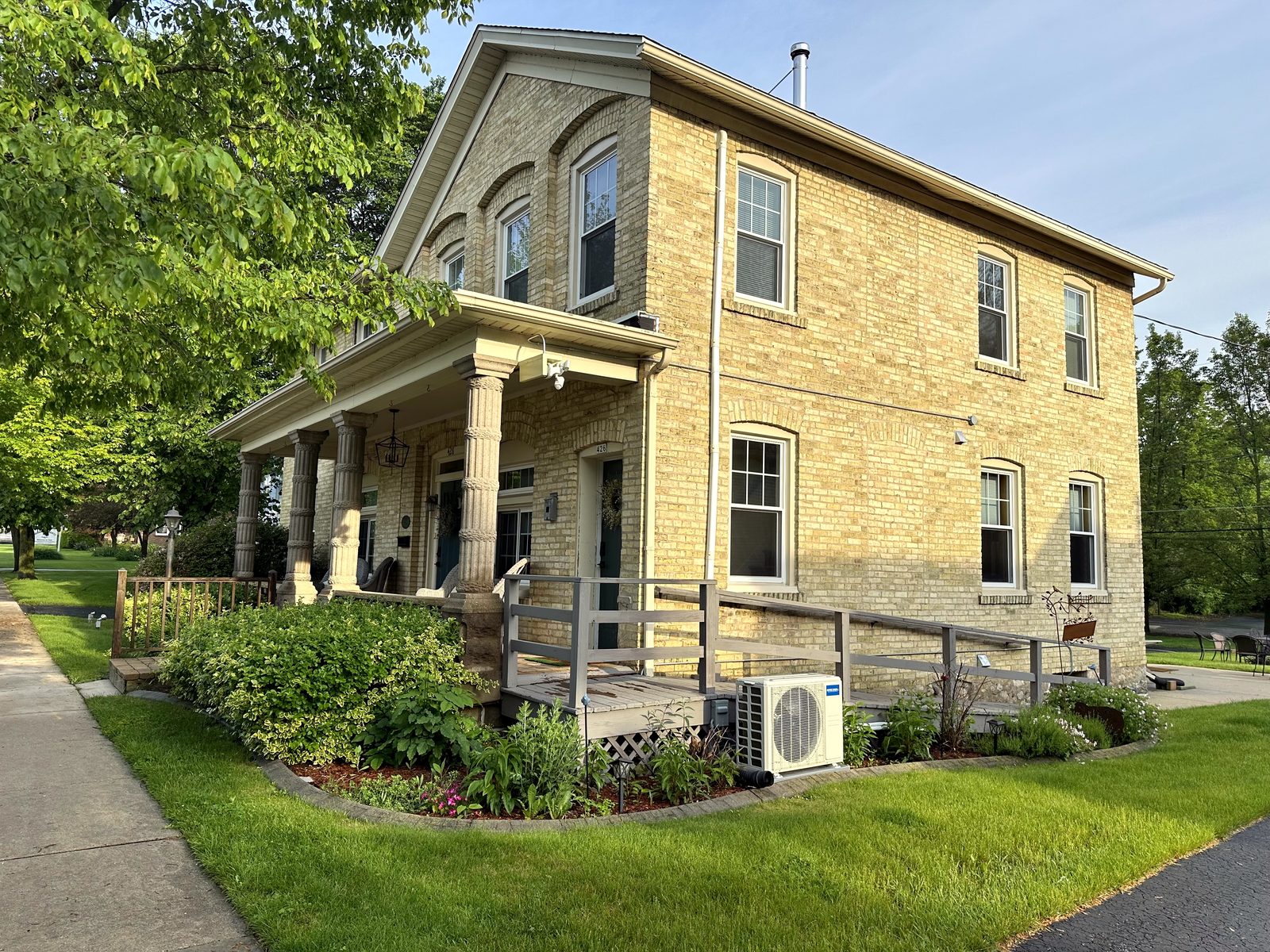 Side of the house with the accessible ramp