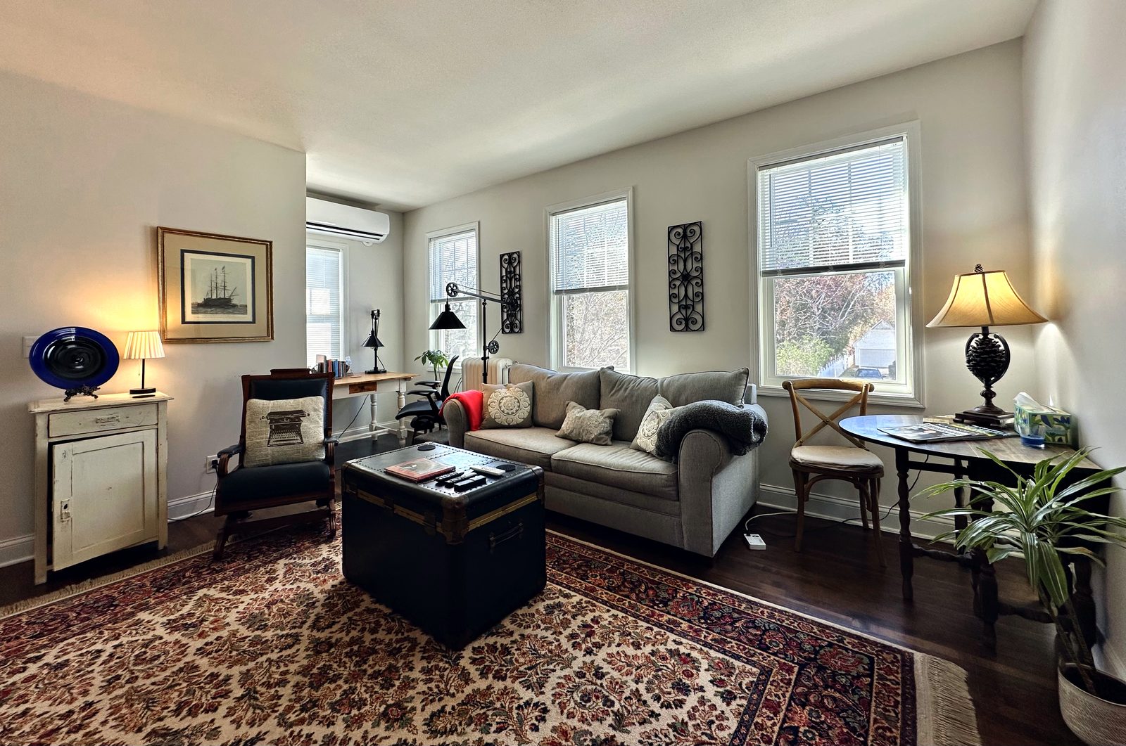 Living room sofa and Persian rug