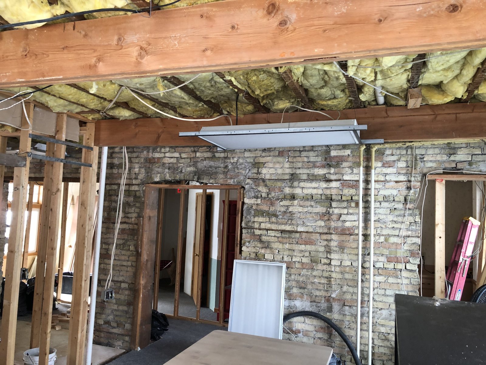Feb 2021 · Original beams uncovered above the drop ceiling